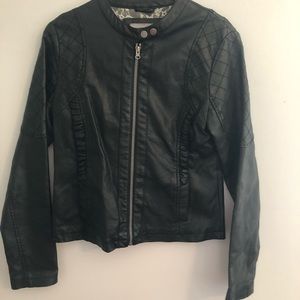 Black medium leather jacket